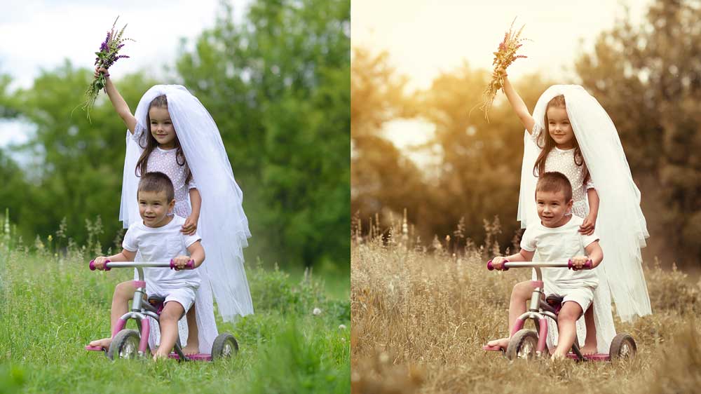 Wedding photo color correction